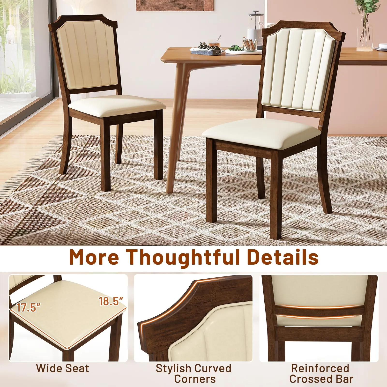 Giantex Upholstered Dining Chairs Set of 2/4