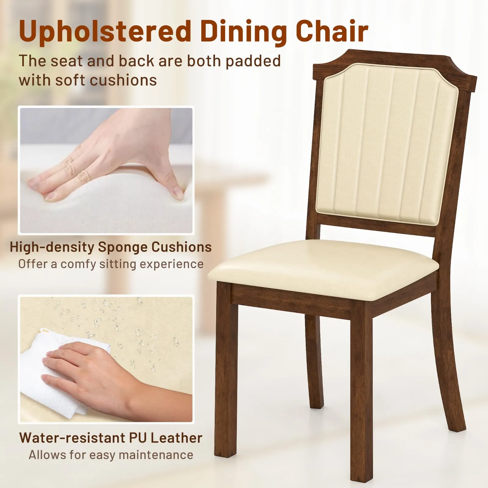 Giantex Upholstered Dining Chairs Set of 2/4