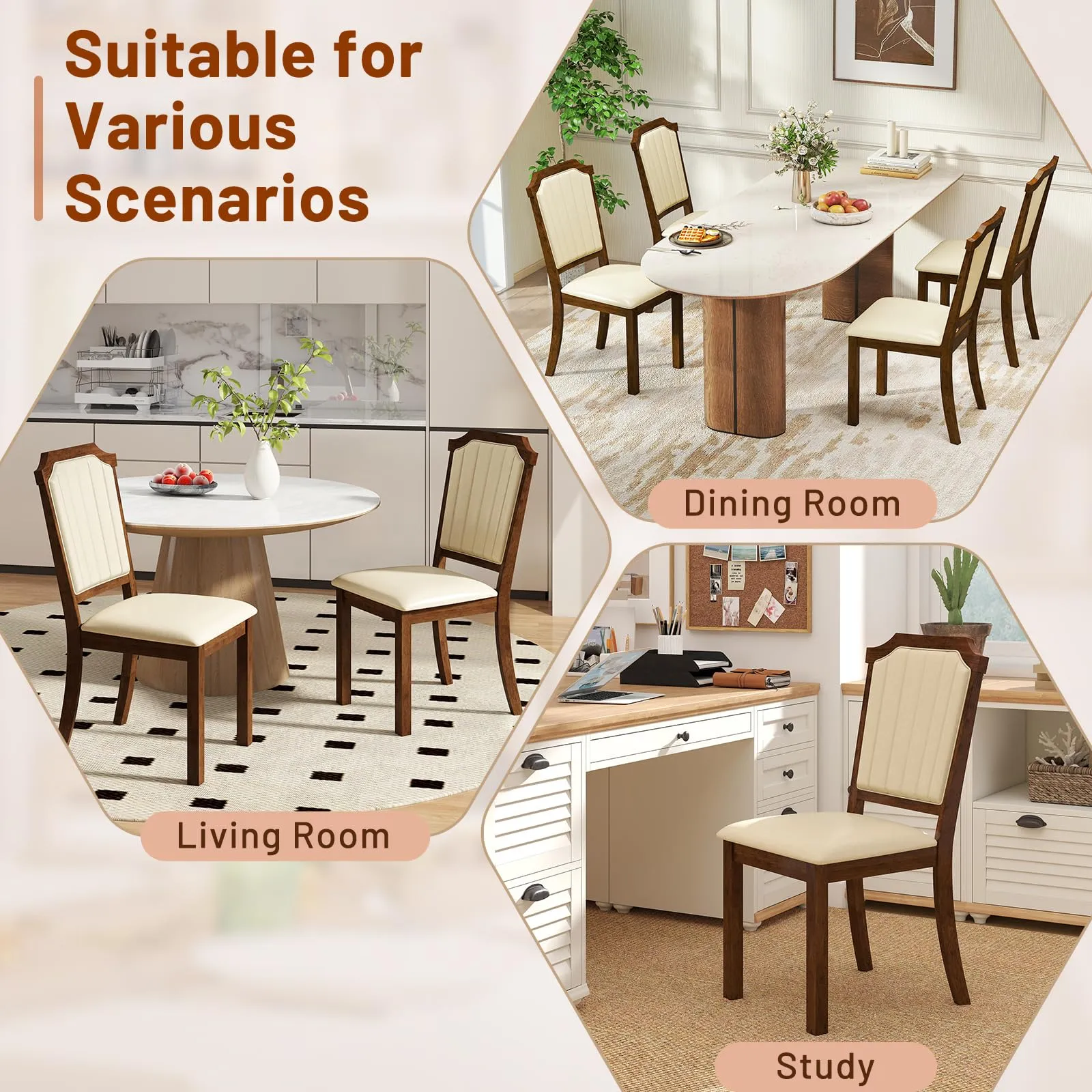 Giantex Upholstered Dining Chairs Set of 2/4