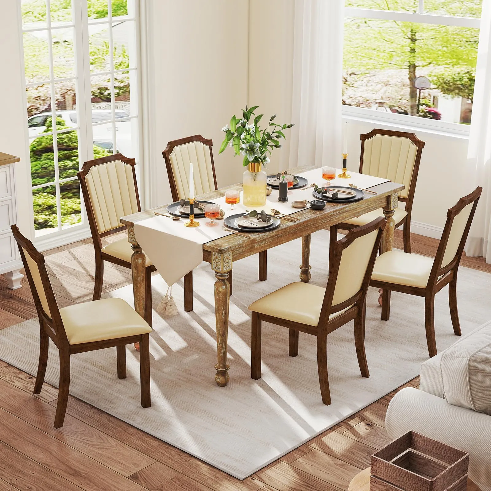Giantex Upholstered Dining Chairs Set of 2/4