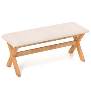 Giantex Upholstered Long Entryway Bench, Rubber Wood Dining Bench with Padded Seat, 43.5x15.5x17.5 Inches, 400 Lbs Capacity set of dining chairs, wooden chairs