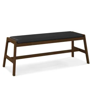Giantex Upholstered Wood Dining Bench, 50" Entryway Bench w/Padded Seat & Solid Rubber Wood Frame set of dining chairs, wooden chairs
