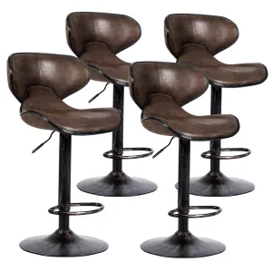 Giantex Vintage Barstools, Swivel Bar Stool with Backrest, Footrest and Height Adjustable, Counter Barstool for Bar kitchen barstool, adjustable bar stool