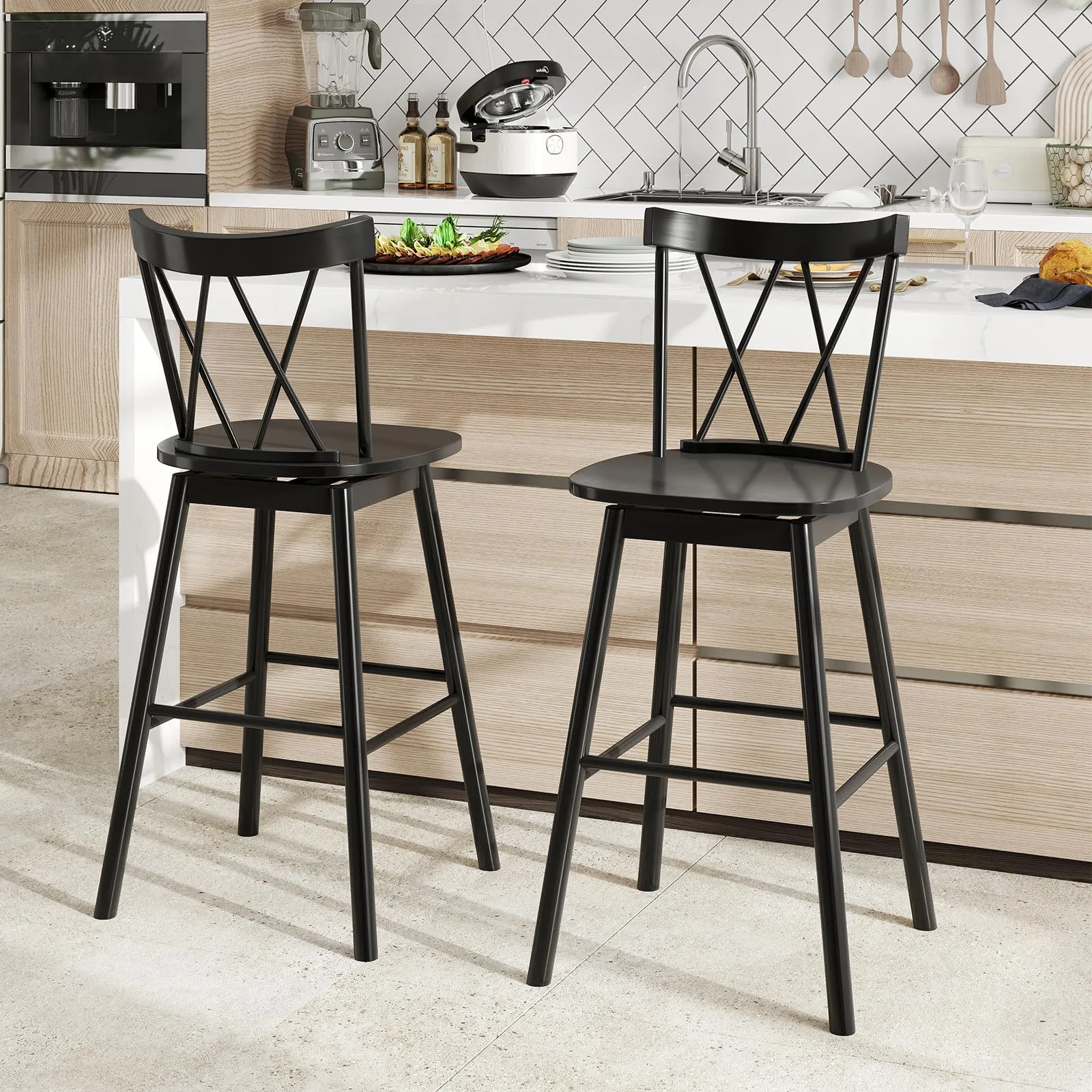 Giantex Windsor Bar Stools Set of 2/4(29"/24")