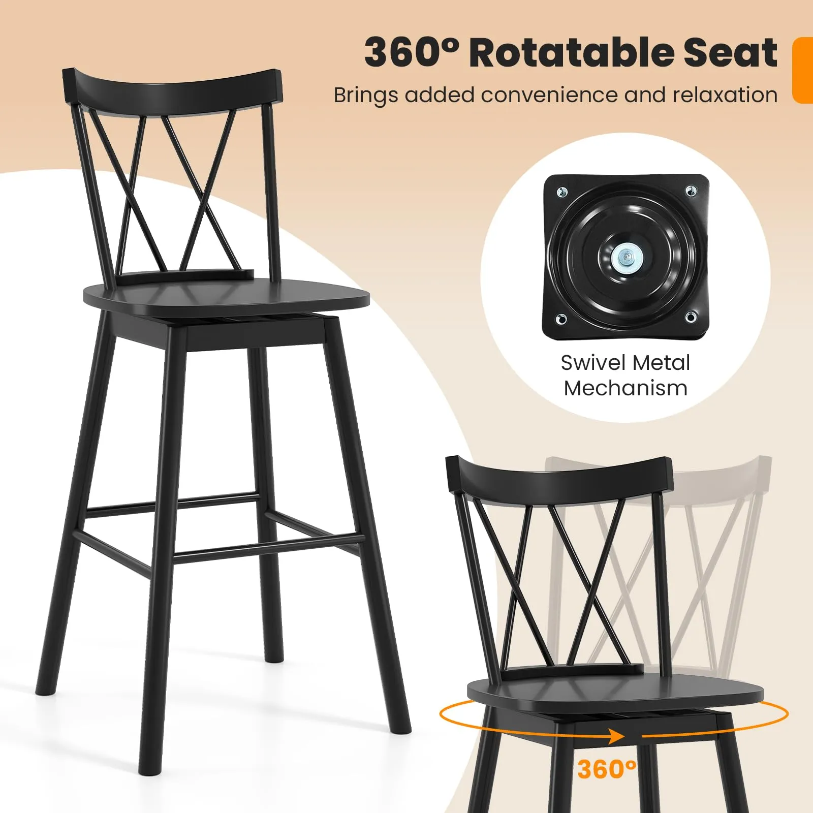 Giantex Windsor Bar Stools Set of 2/4(29"/24")
