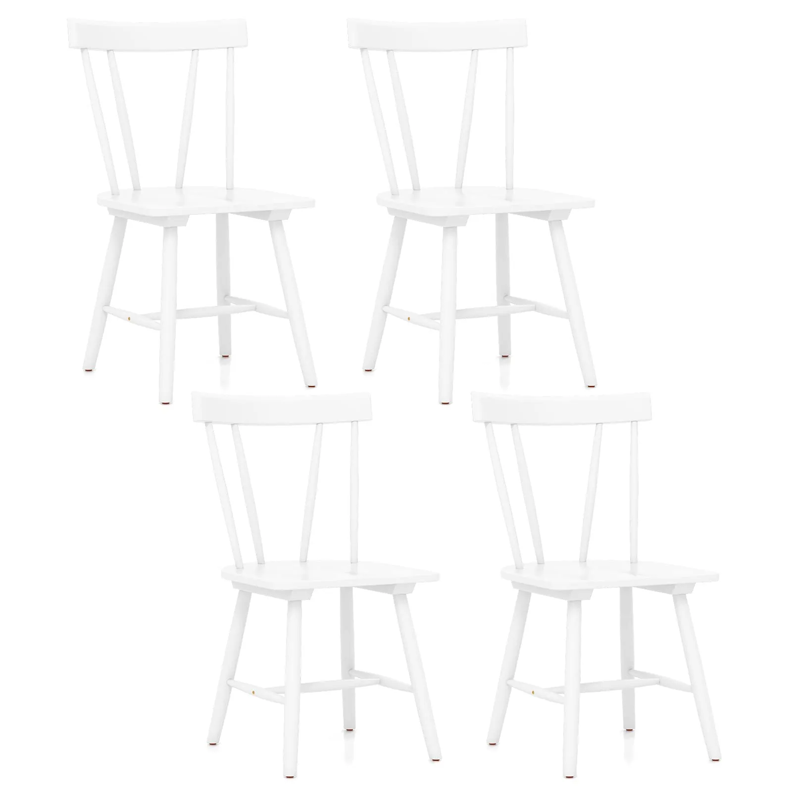 Giantex Windsor Chairs, Armless Dining Chairs with Solid Rubber Wood Frame