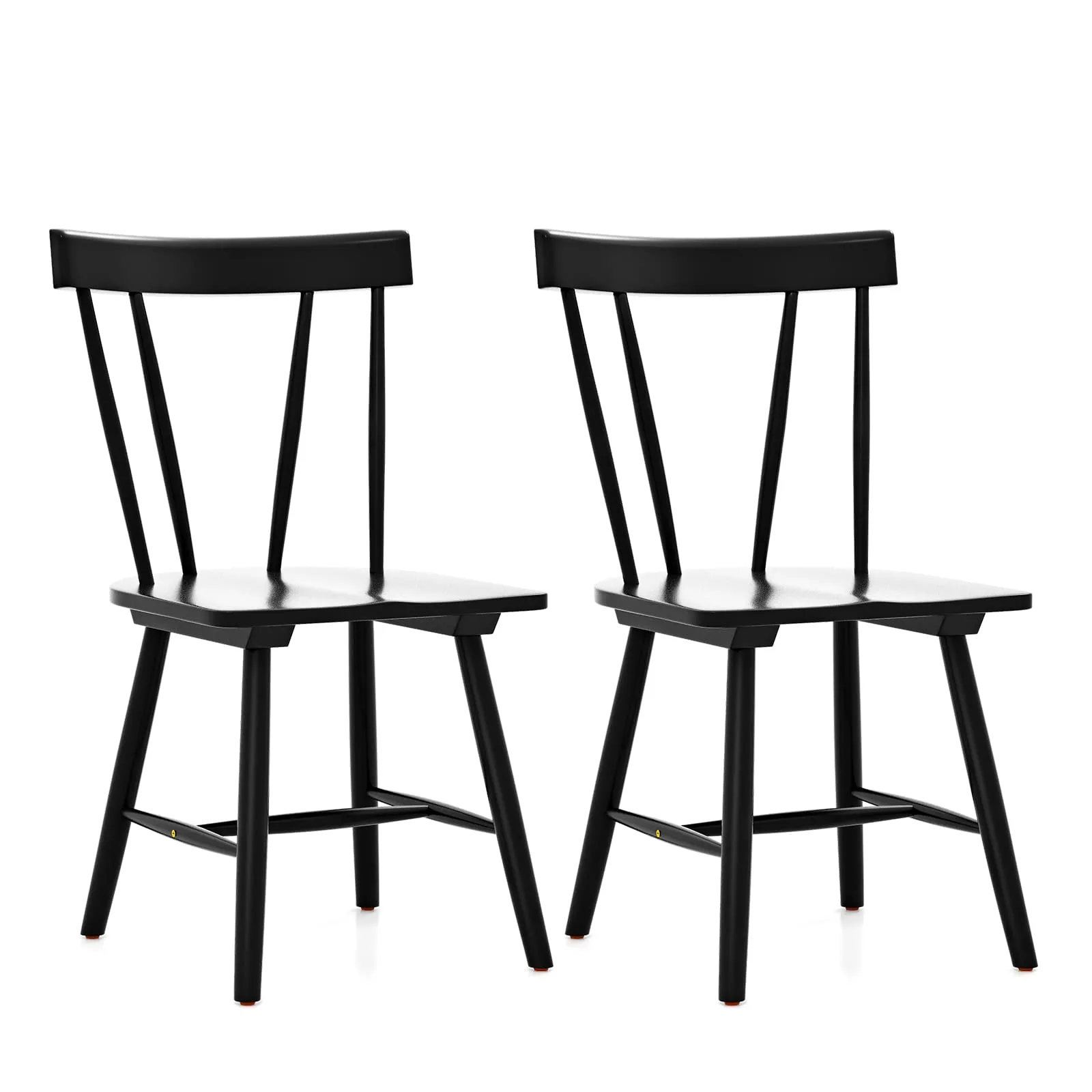 Giantex Windsor Chairs, Armless Dining Chairs with Solid Rubber Wood Frame