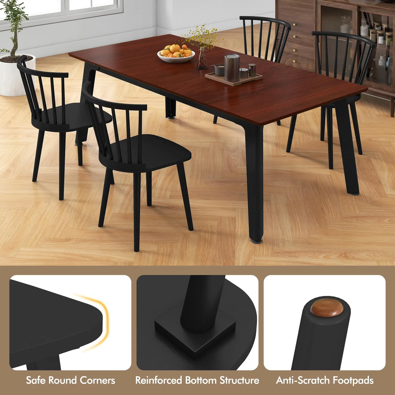 Giantex Windsor Dining Chairs Set for Home Living Room