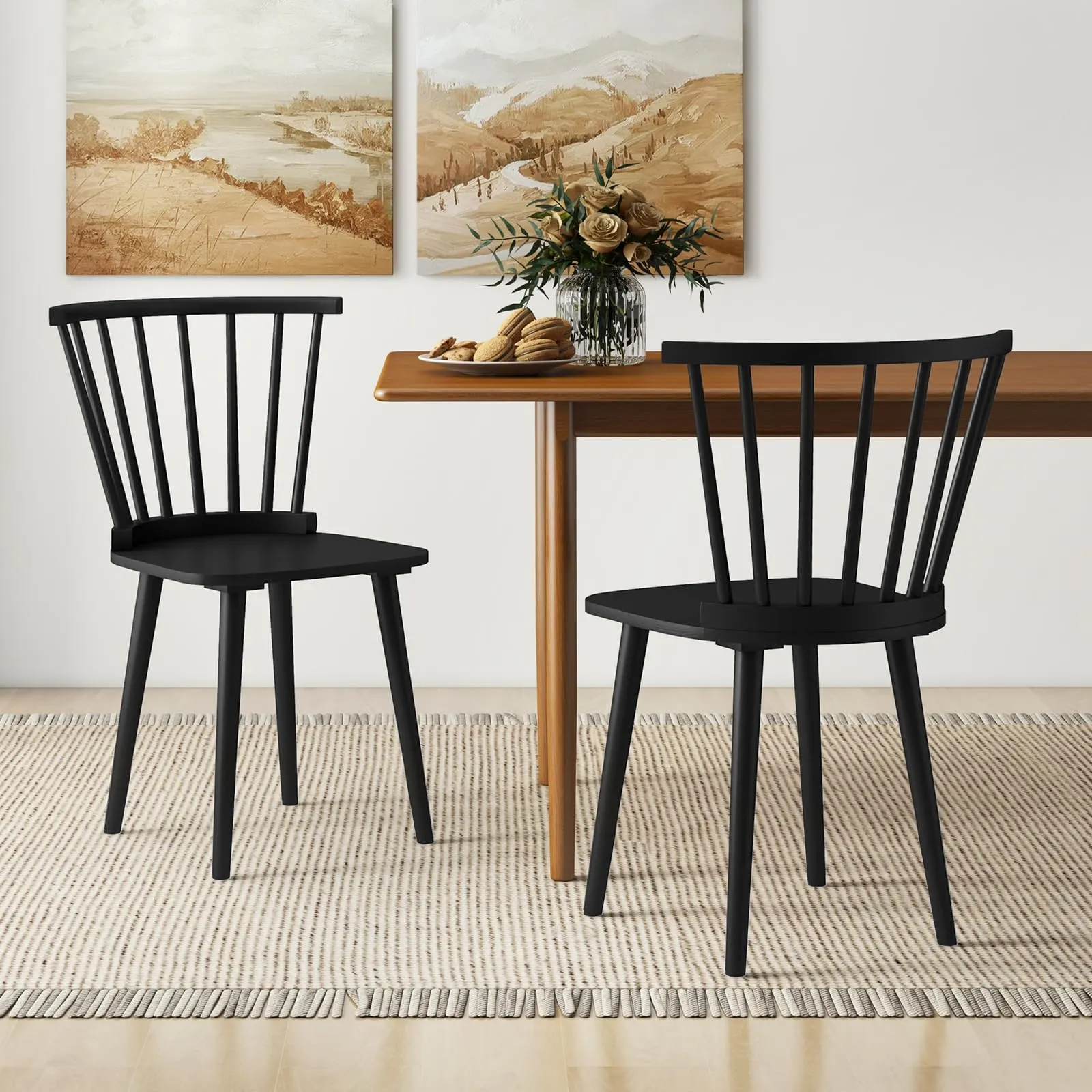 Giantex Windsor Dining Chairs Set for Home Living Room
