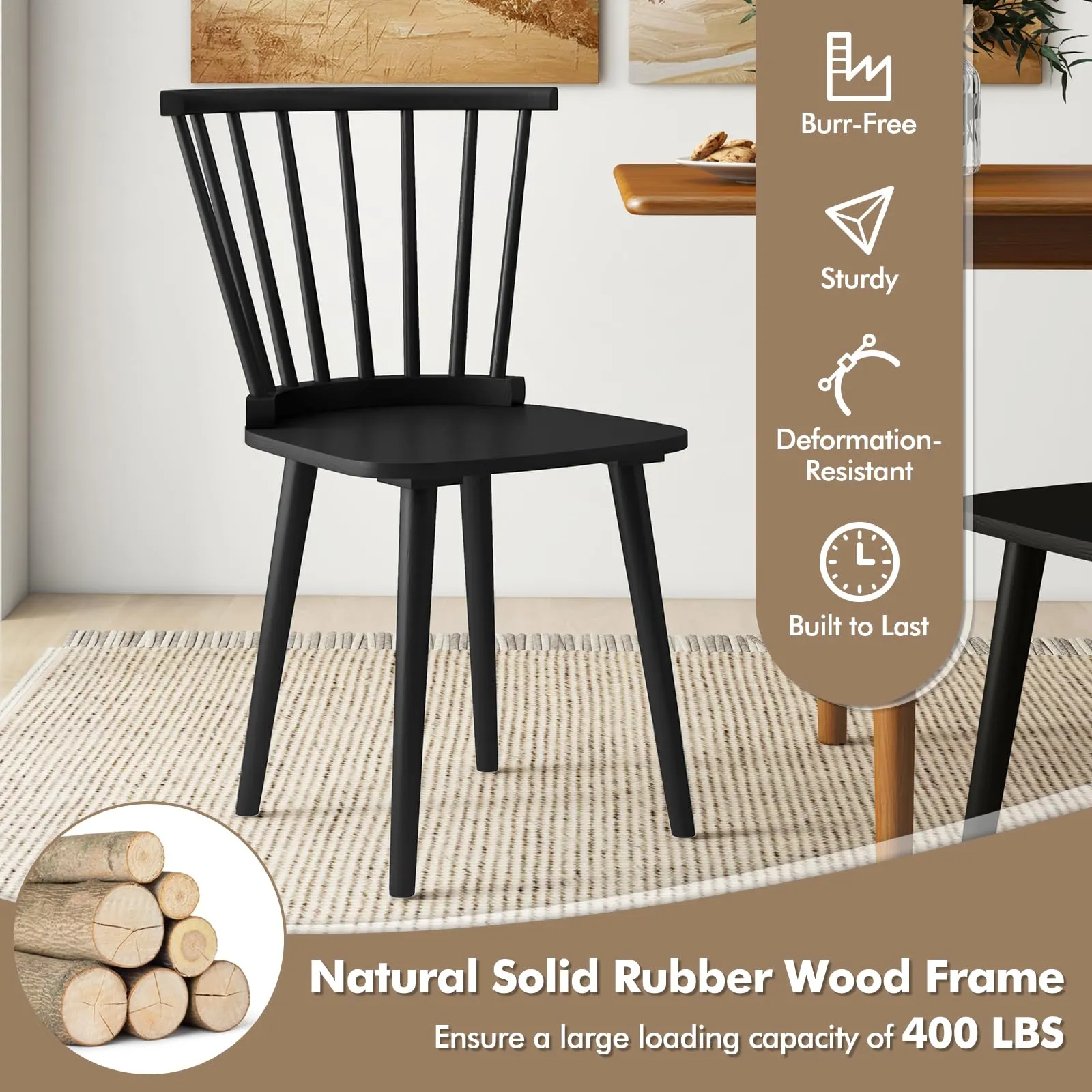 Giantex Windsor Dining Chairs Set for Home Living Room