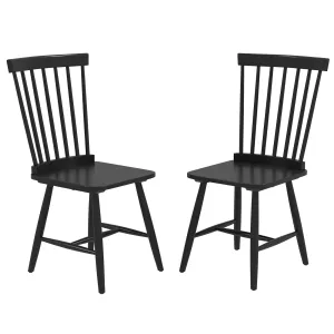Giantex Windsor Dining Chairs Set of 2/4 Black, w/Wide Seat & Spindle Back, Max Load 400 Lbs set of dining chairs, wooden chairs