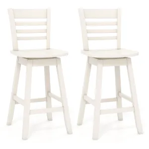 Giantex Wood Bar Stools, Swivel Counter Height Bar Stools with Slatted Hollow Back & Ergonomic Contoured Seat set of dining chairs, wooden chairs