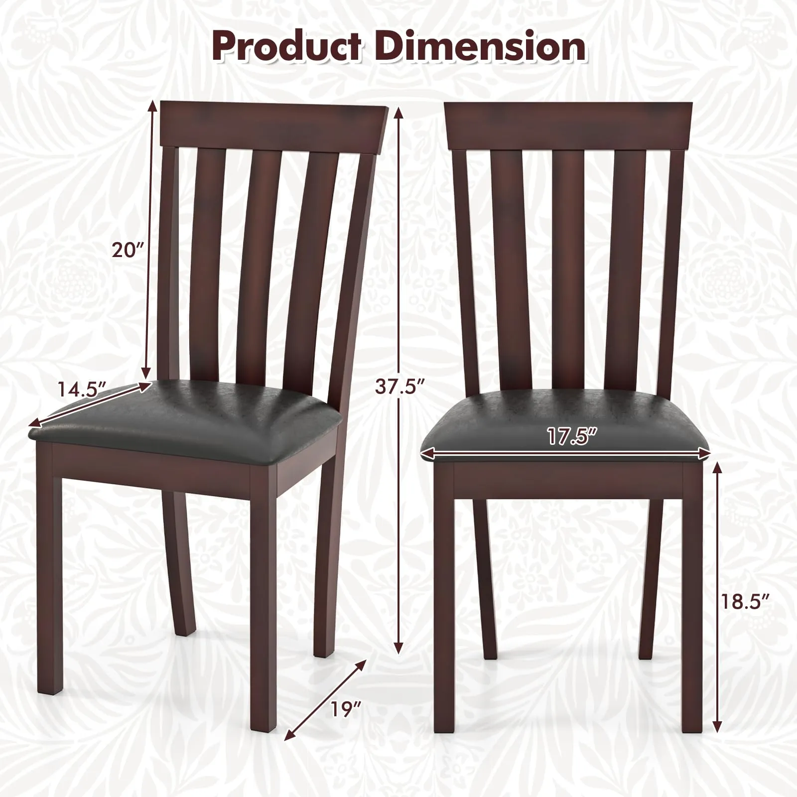 Giantex Wood Dining Chair, Mid Century Dining Side Chairs for Kitchen, Dining Room, Restaurant