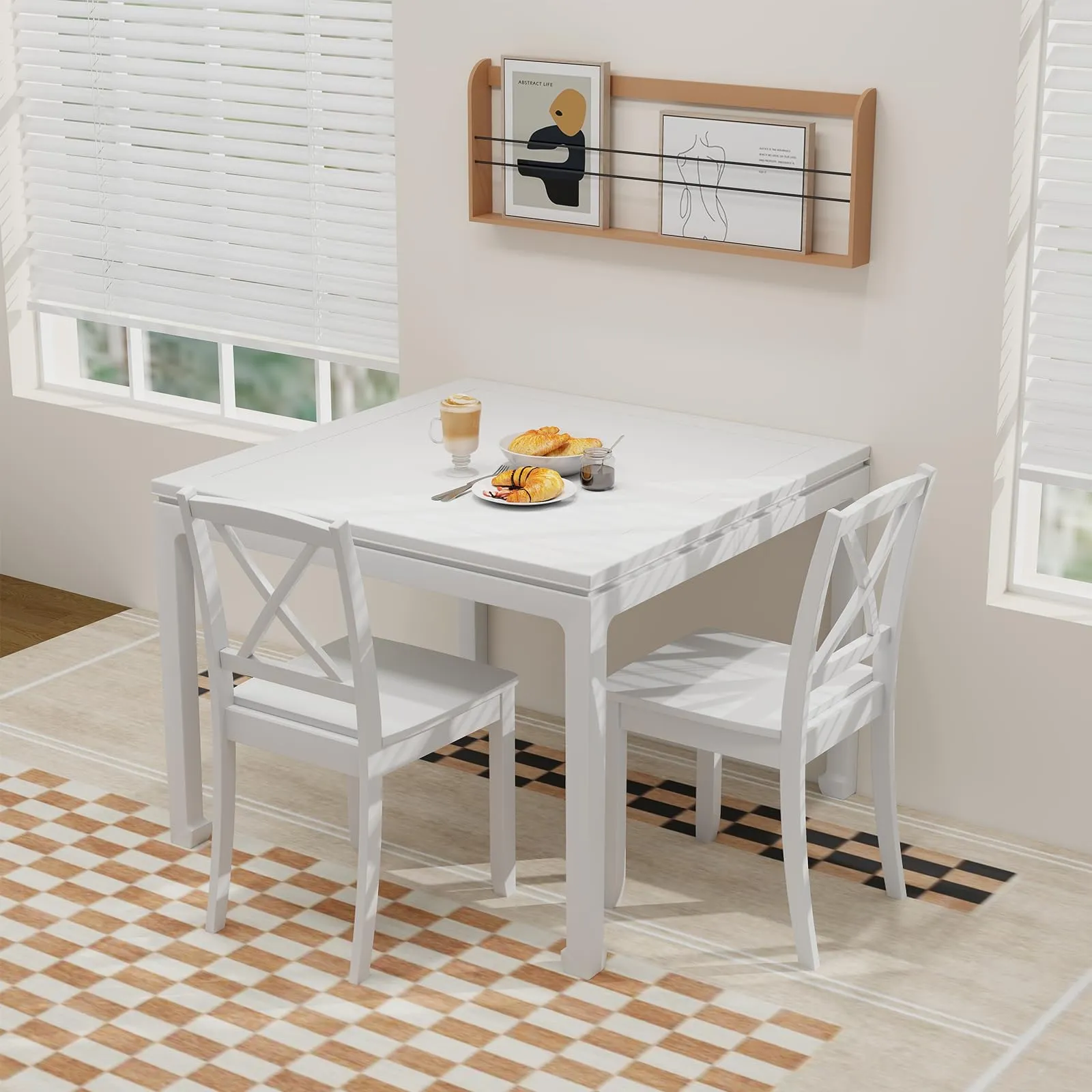 Giantex Wood Dining Chairs, Armless Kitchen Chairs w/Rubber Wood Legs & Curved Backrest