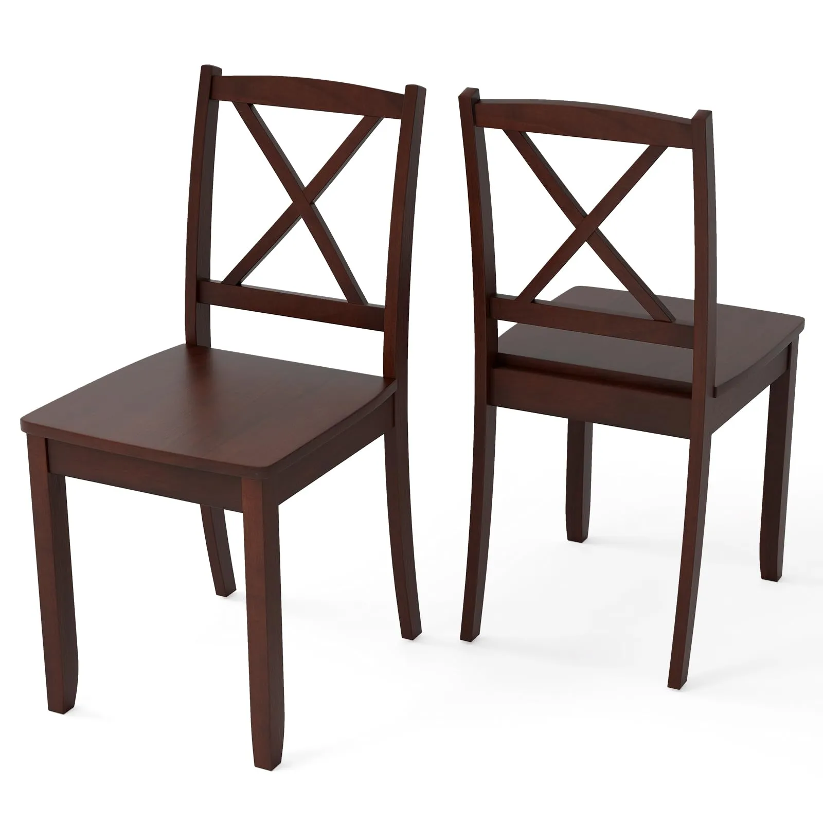 Giantex Wood Dining Chairs, Armless Kitchen Chairs w/Rubber Wood Legs & Curved Backrest