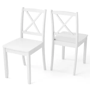 Giantex Wood Dining Chairs, Armless Kitchen Chairs w/Rubber Wood Legs & Curved Backrest set of dining chairs, wooden chairs