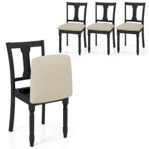 Giantex Wood Dining Chairs Set Farmhouse Dining Room Chair with Cushion Seat, Armless Wooden Dining Side Chairs set of dining chairs, wooden chairs