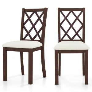Giantex Wood Dining Chairs Set of 2, Farmhouse Kitchen Chair with Rubber Wood Legs, Max Load 400 Lbs set of dining chairs, wooden chairs