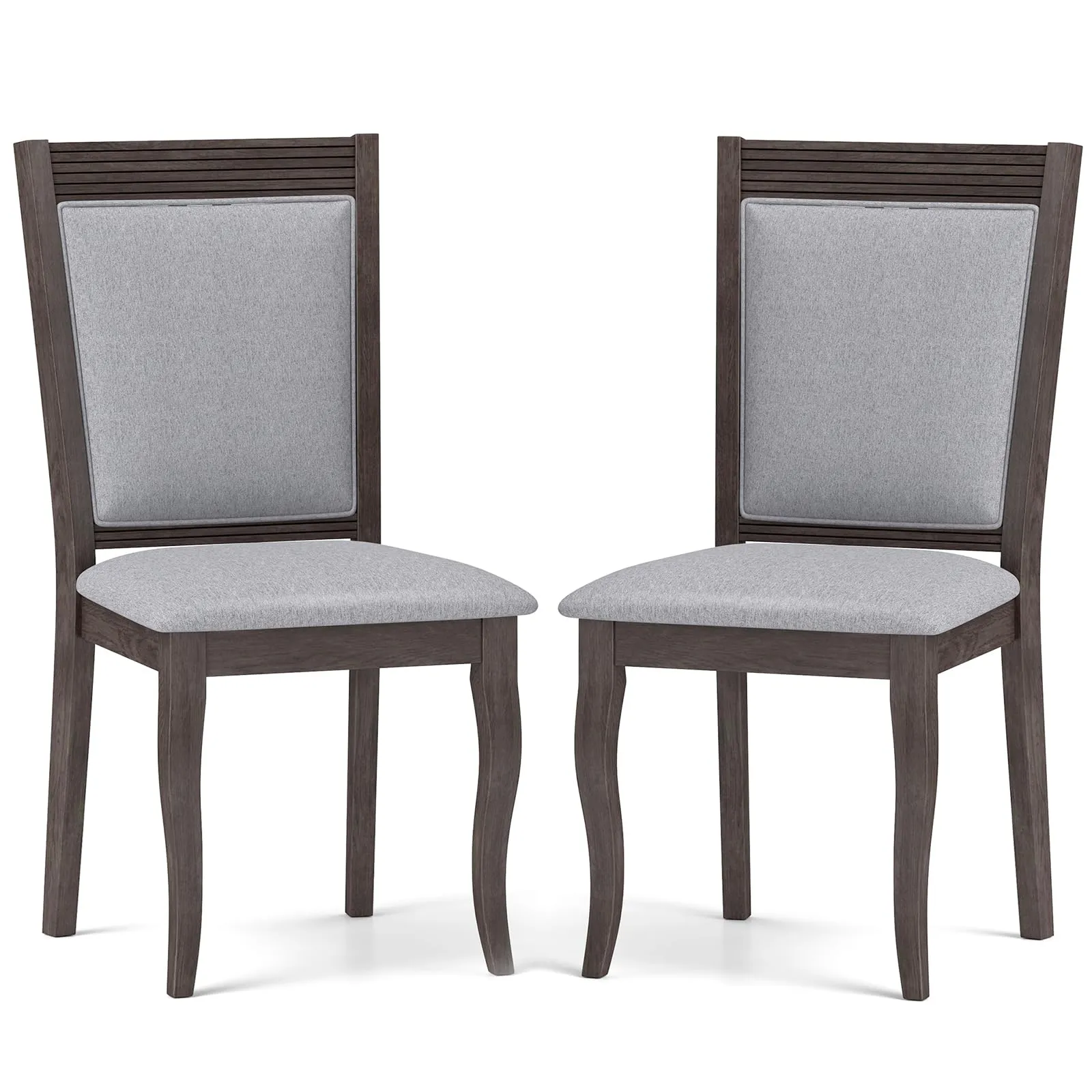 Giantex Wood Dining Chairs Set of 2/4, Farmhouse Upholstered Kitchen Chairs w/Rubber Wood Frame set of dining chairs, wooden chairs