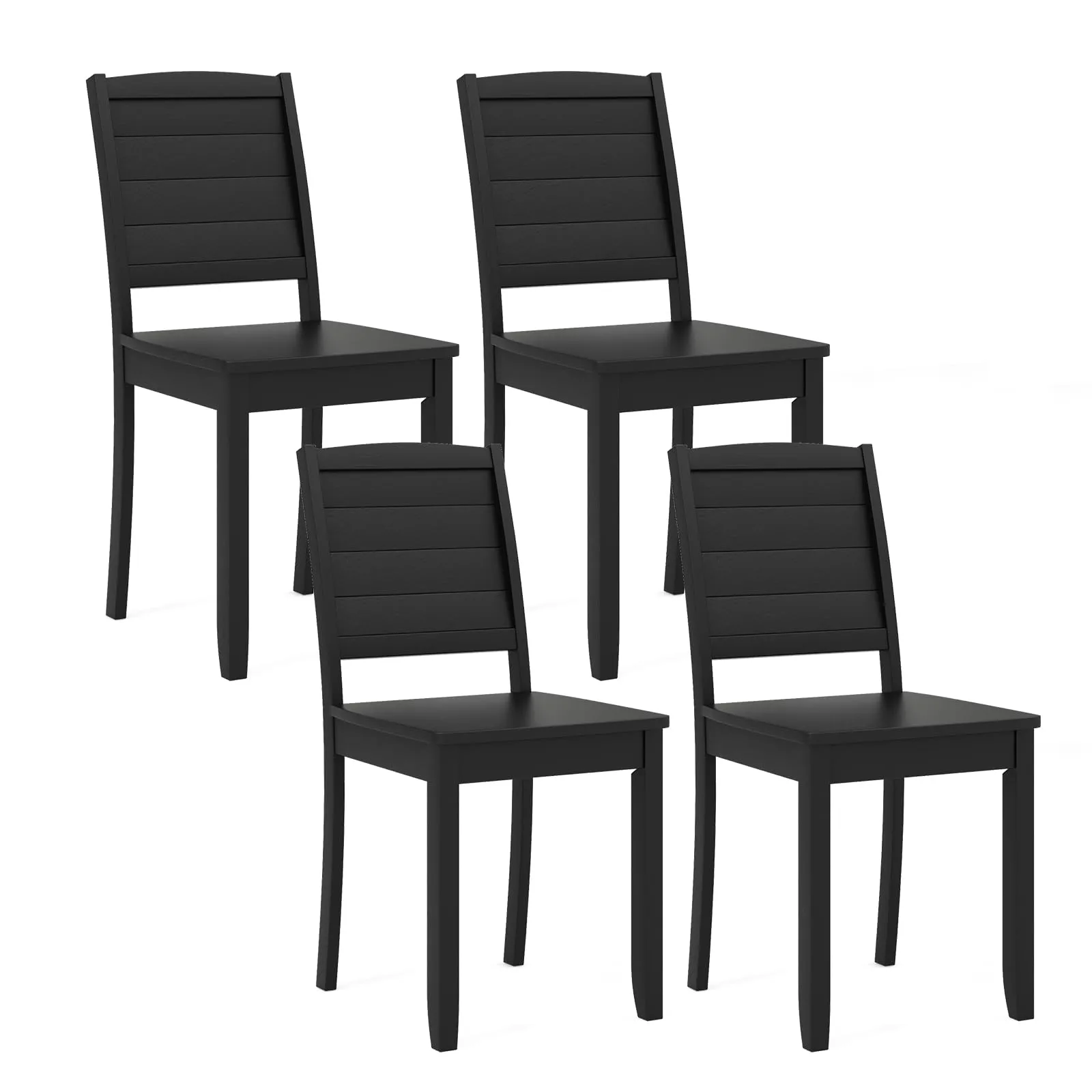 Giantex Wood Dining Chairs Set of 2/4, Modern Kitchen Chairs w/Rubber Wood Legs, Curved Backrest, Farmhouse Diner Chairs set of dining chairs, wooden chairs
