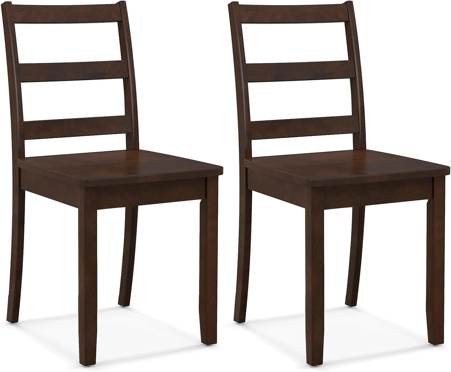 Giantex Wood Dining Chairs Set of 2/4 - Wooden Armless Kitchen Chairs with Solid Rubber Wood Legs