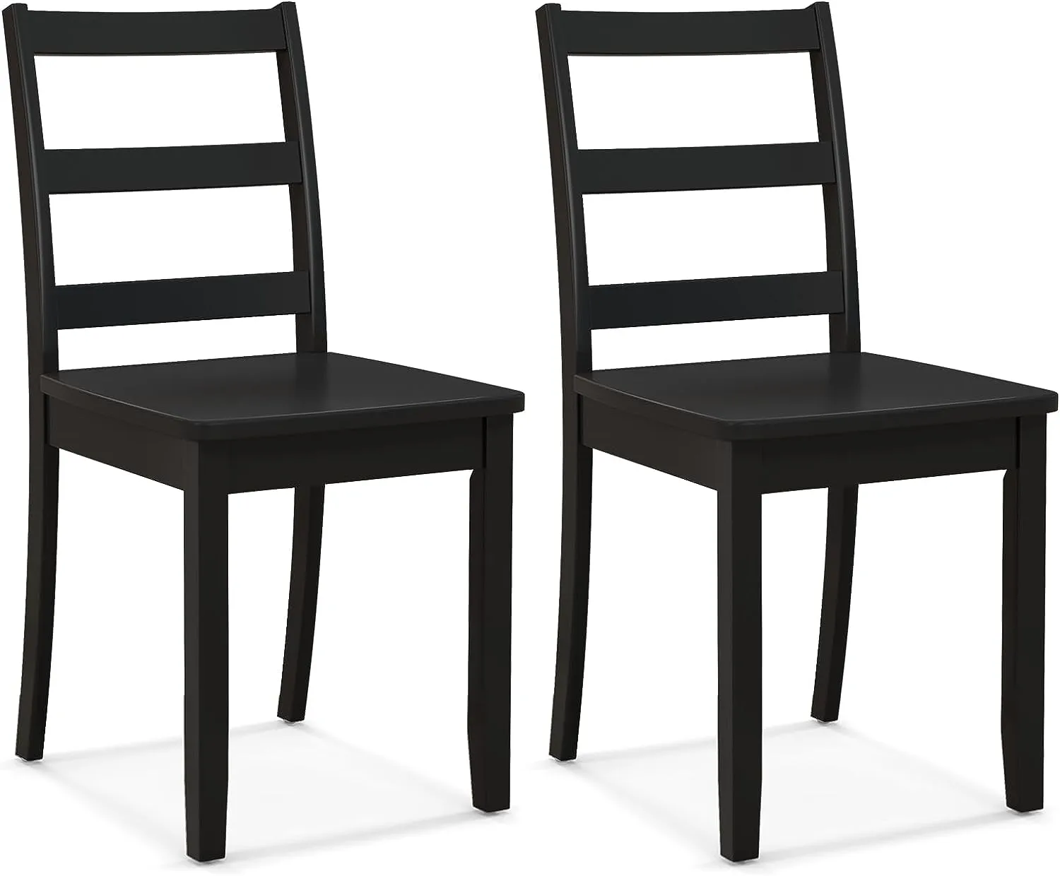 Giantex Wood Dining Chairs Set of 2/4 - Wooden Armless Kitchen Chairs with Solid Rubber Wood Legs