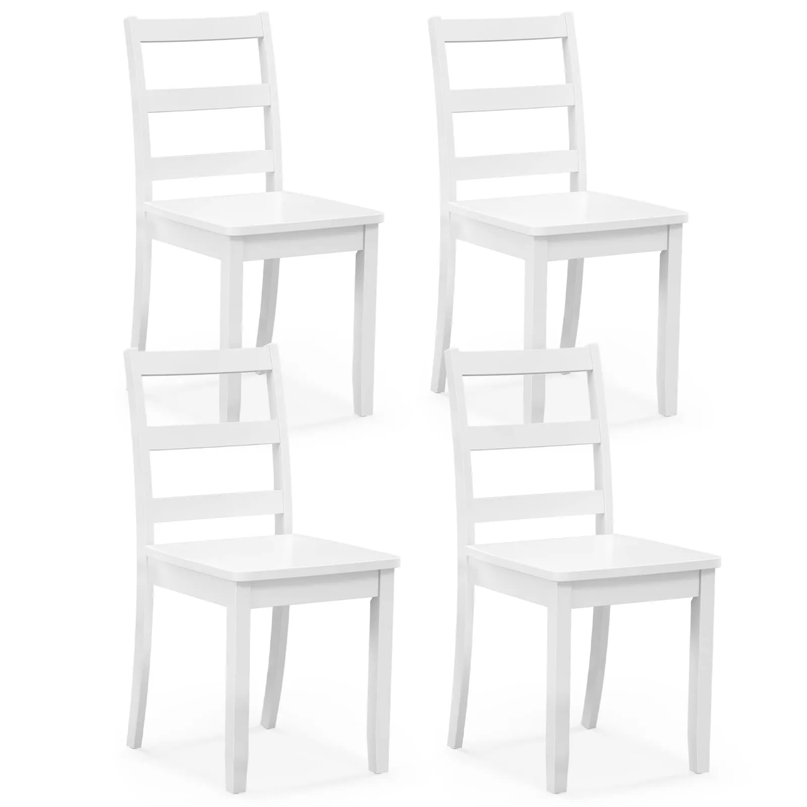 Giantex Wood Dining Chairs Set of 2/4 - Wooden Armless Kitchen Chairs with Solid Rubber Wood Legs