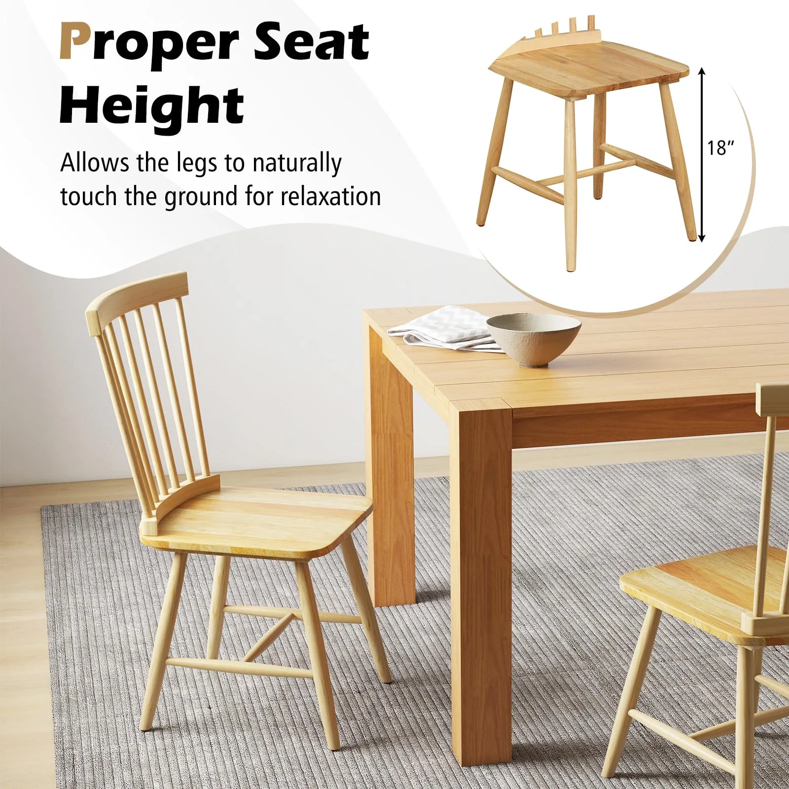 Giantex Wood Dining Chairs Set