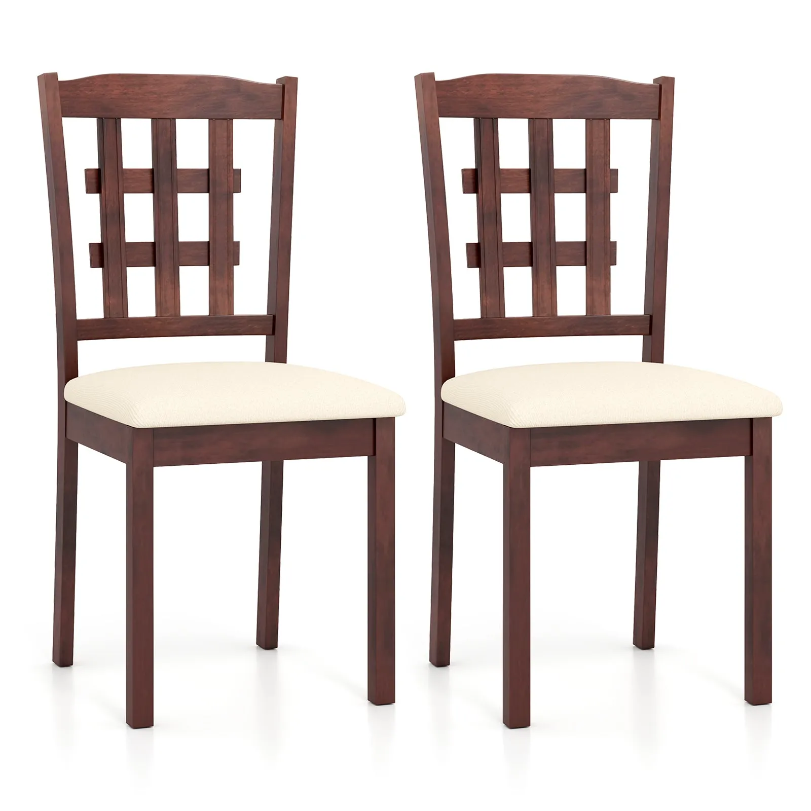 Giantex Wooden Dining Chair, Linen Fabric Padded Kitchen Chairs set of dining chairs, wooden chairs