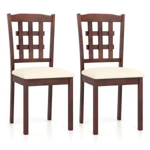 Giantex Wooden Dining Chair, Linen Fabric Padded Kitchen Chairs set of dining chairs, wooden chairs