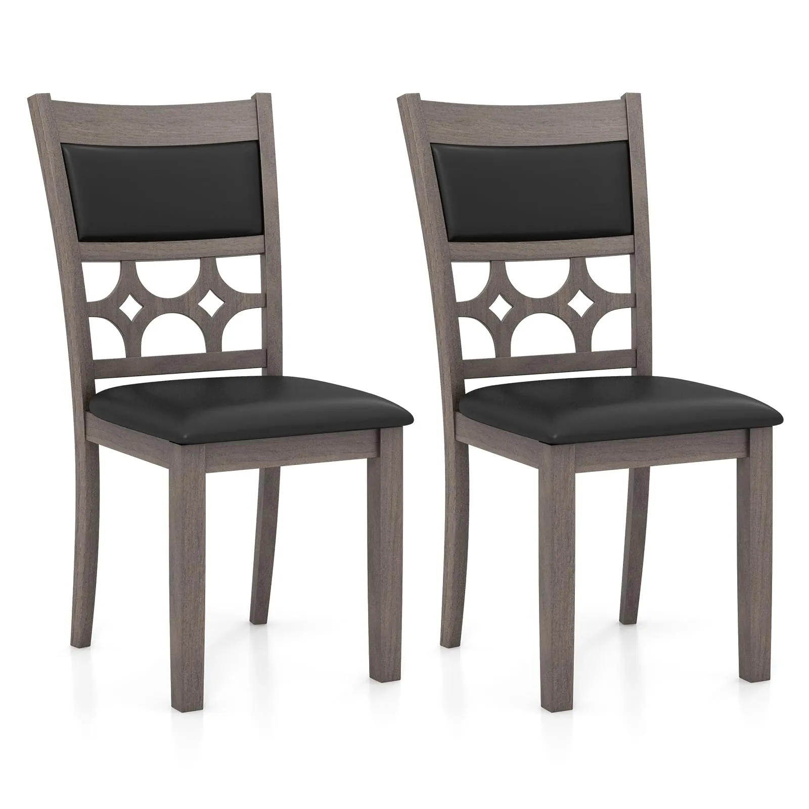 Giantex Wooden Dining Chairs, Farmhouse Armless Kitchen Chairs w/Padded Backrest & Seat