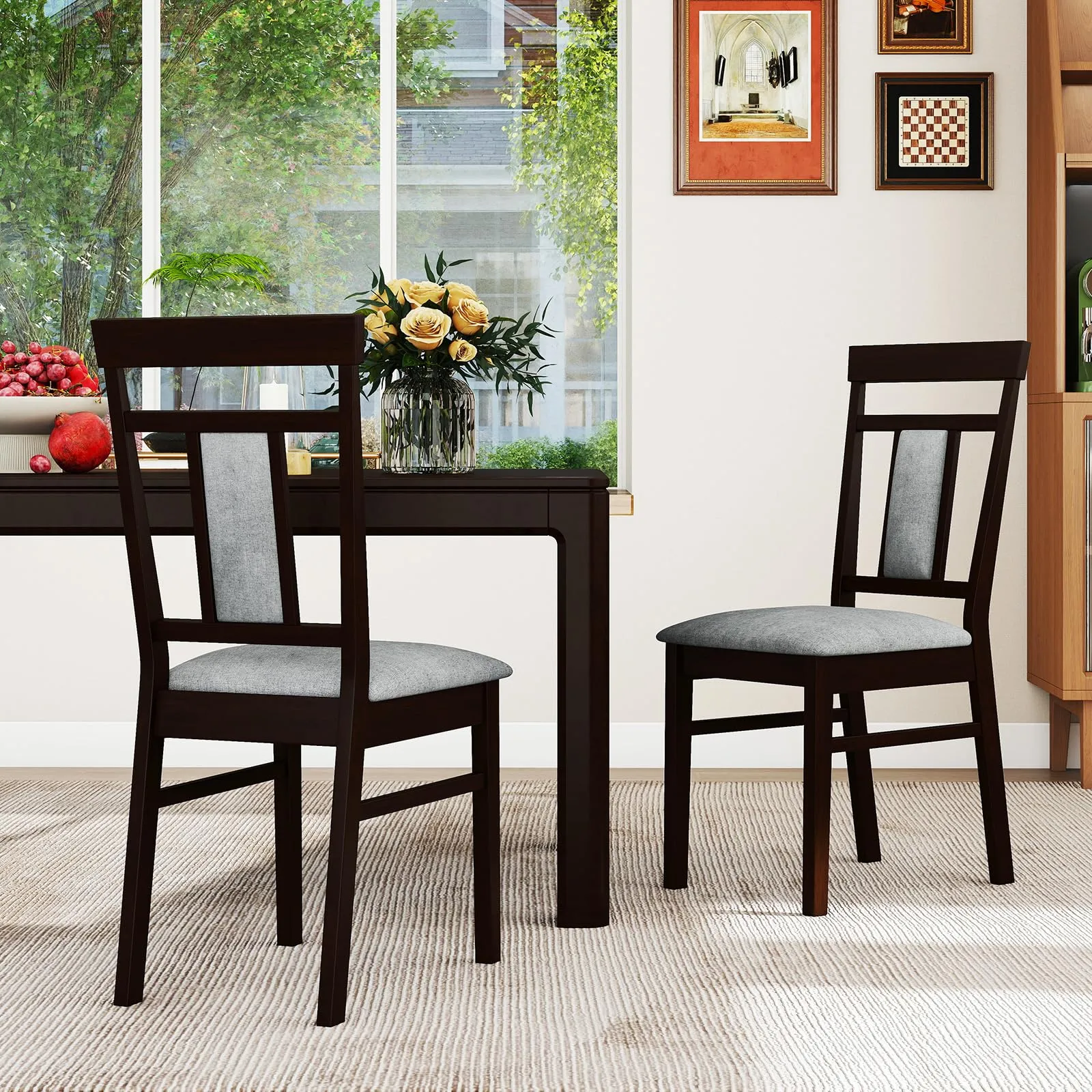 Giantex Wooden Dining Chairs Set for Dining Room Living Room