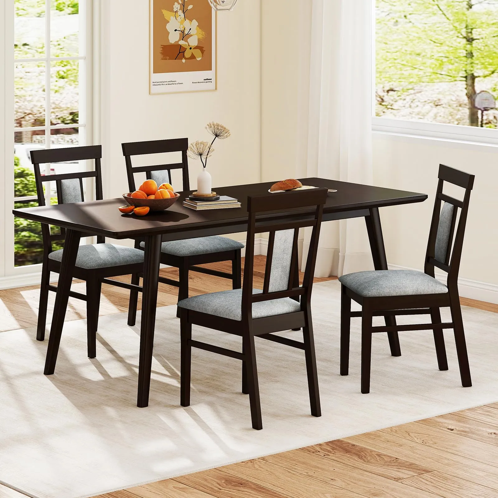 Giantex Wooden Dining Chairs Set for Dining Room Living Room