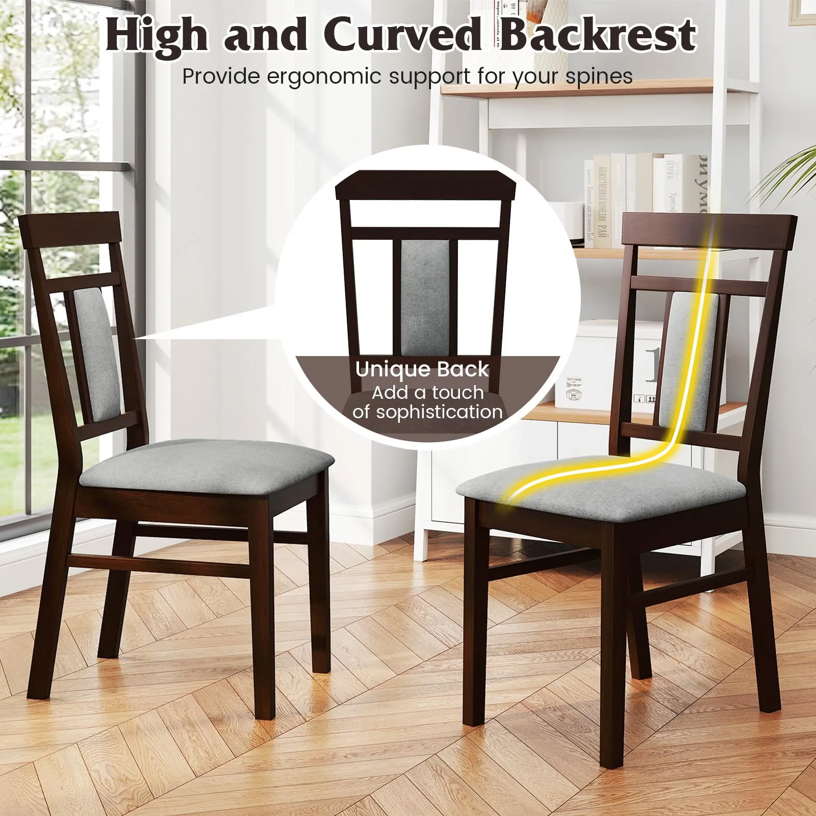 Giantex Wooden Dining Chairs Set for Dining Room Living Room
