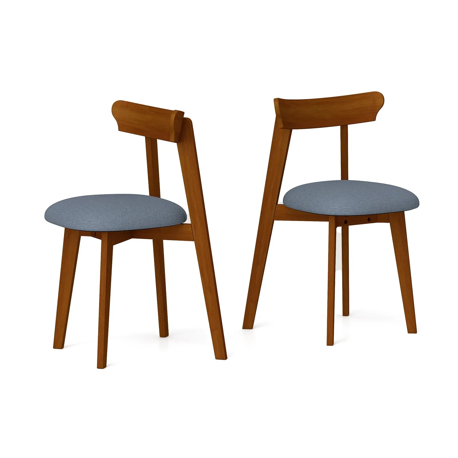 Giantex Wooden Dining Chairs Set, Mid-Century Kitchen Chairs w/Padded Seat & Curved Backrest set of dining chairs, wooden chairs