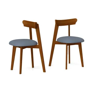 Giantex Wooden Dining Chairs Set, Mid-Century Kitchen Chairs w/Padded Seat & Curved Backrest set of dining chairs, wooden chairs