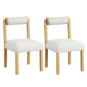 Giantex Wooden Dining Chairs Set of 2/4, Faux Sherpa Upholstered Kitchen Dining Room Chairs w/Rubber Wood Frame set of dining chairs, wooden chairs