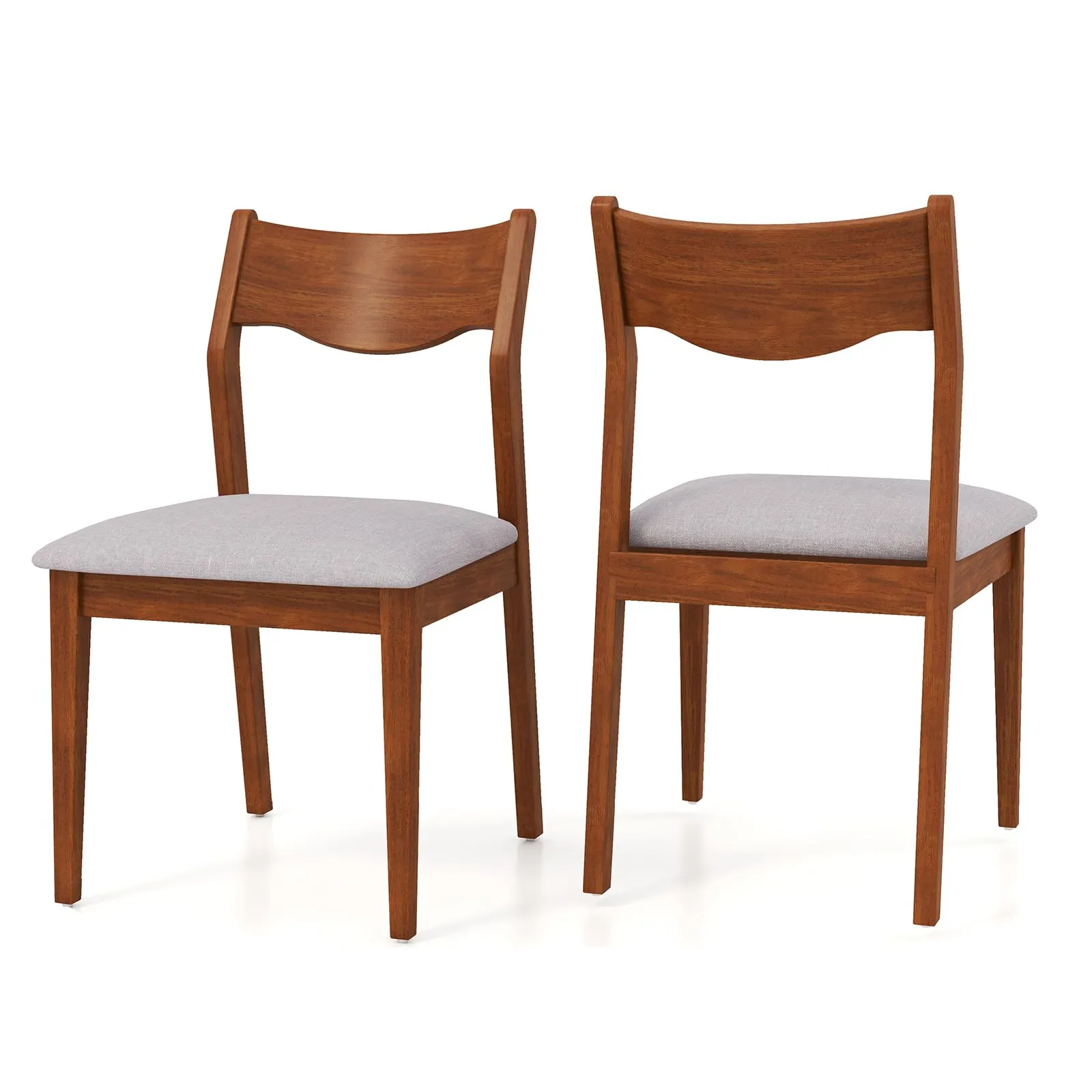 Giantex Wooden Dining Chairs Set of 2/4, Linen Fabric Upholstered Kitchen Chairs w/Rubber Wood Frame set of dining chairs, wooden chairs