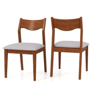 Giantex Wooden Dining Chairs Set of 2/4, Linen Fabric Upholstered Kitchen Chairs w/Rubber Wood Frame set of dining chairs, wooden chairs