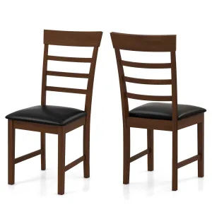 Giantex Wooden Dining Chairs Set of 2/4, PU Leather Upholstered Kitchen Chairs w/Rubber Wood Frame set of dining chairs, wooden chairs