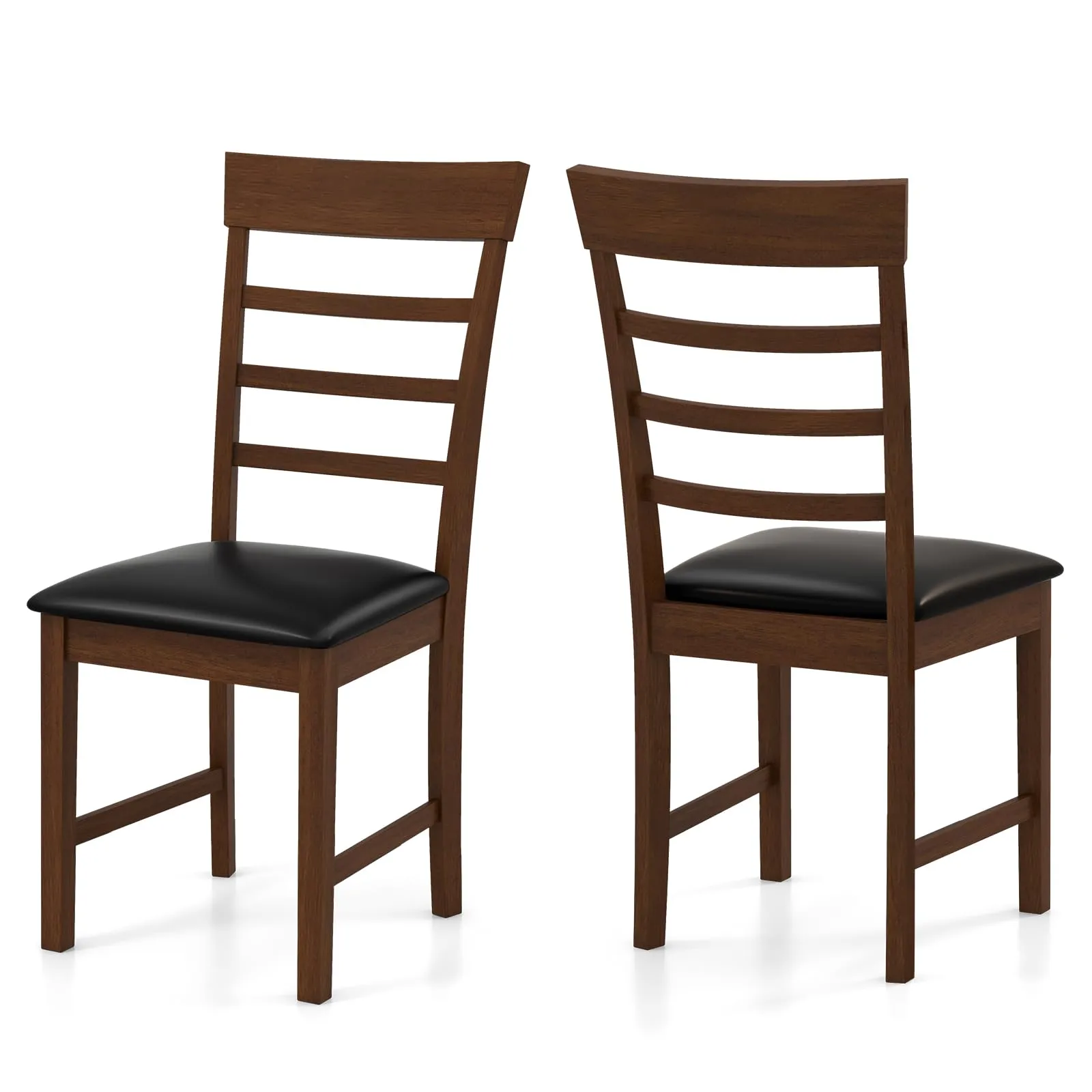 Giantex Wooden Dining Chairs Set of 2/4, PU Leather Upholstered Kitchen Chairs w/Rubber Wood Frame set of dining chairs, wooden chairs