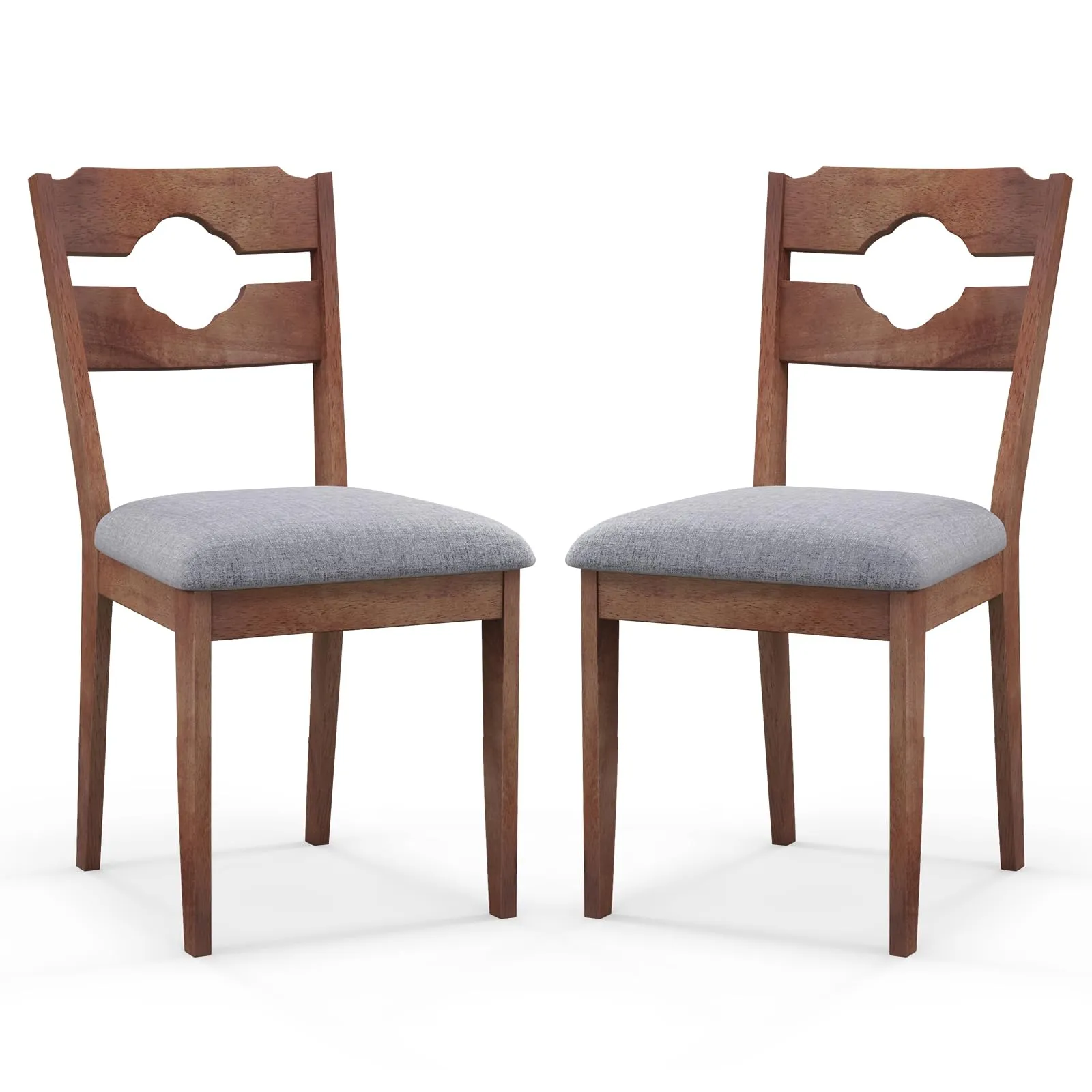Giantex Wooden Dining Chairs Set of 2/4, Rubber Wood Dinner Chair w/Hollowed Backrest & Padded Seat set of dining chairs, wooden chairs