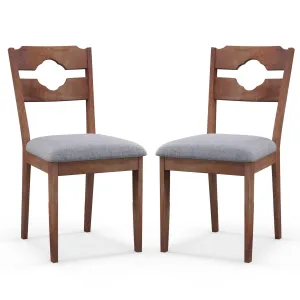 Giantex Wooden Dining Chairs Set of 2/4, Rubber Wood Dinner Chair w/Hollowed Backrest & Padded Seat set of dining chairs, wooden chairs