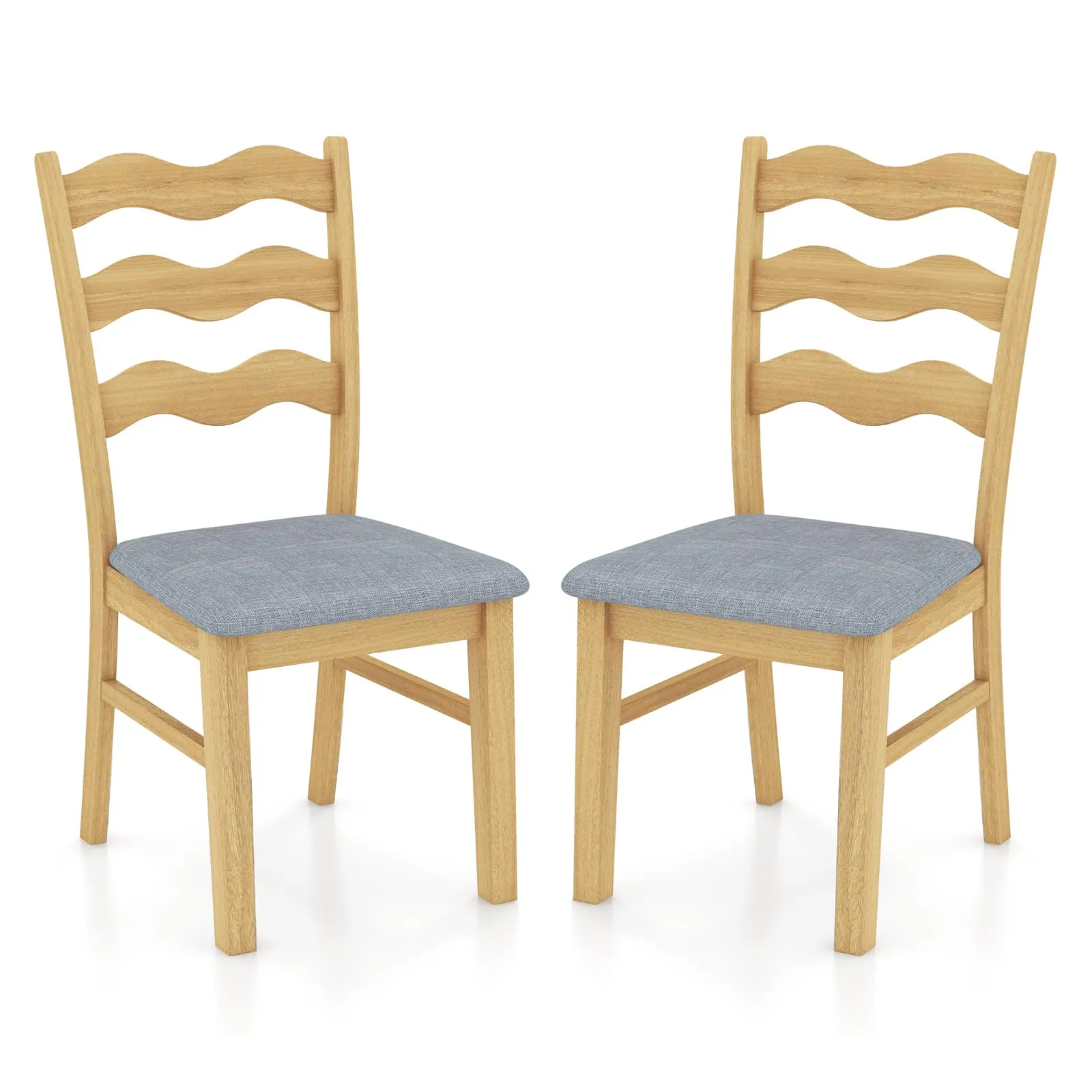 Giantex Wooden Dining Chairs Set of 2/4, Rubber Wood Kitchen Chair with Padded Seat & Hollowed Backrest set of dining chairs, wooden chairs