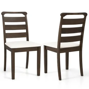 Giantex Wooden Dining Chairs Set of 2/4, Upholstered Kitchen Chairs w/Rubber Wood Frame, Padded Seat set of dining chairs, wooden chairs