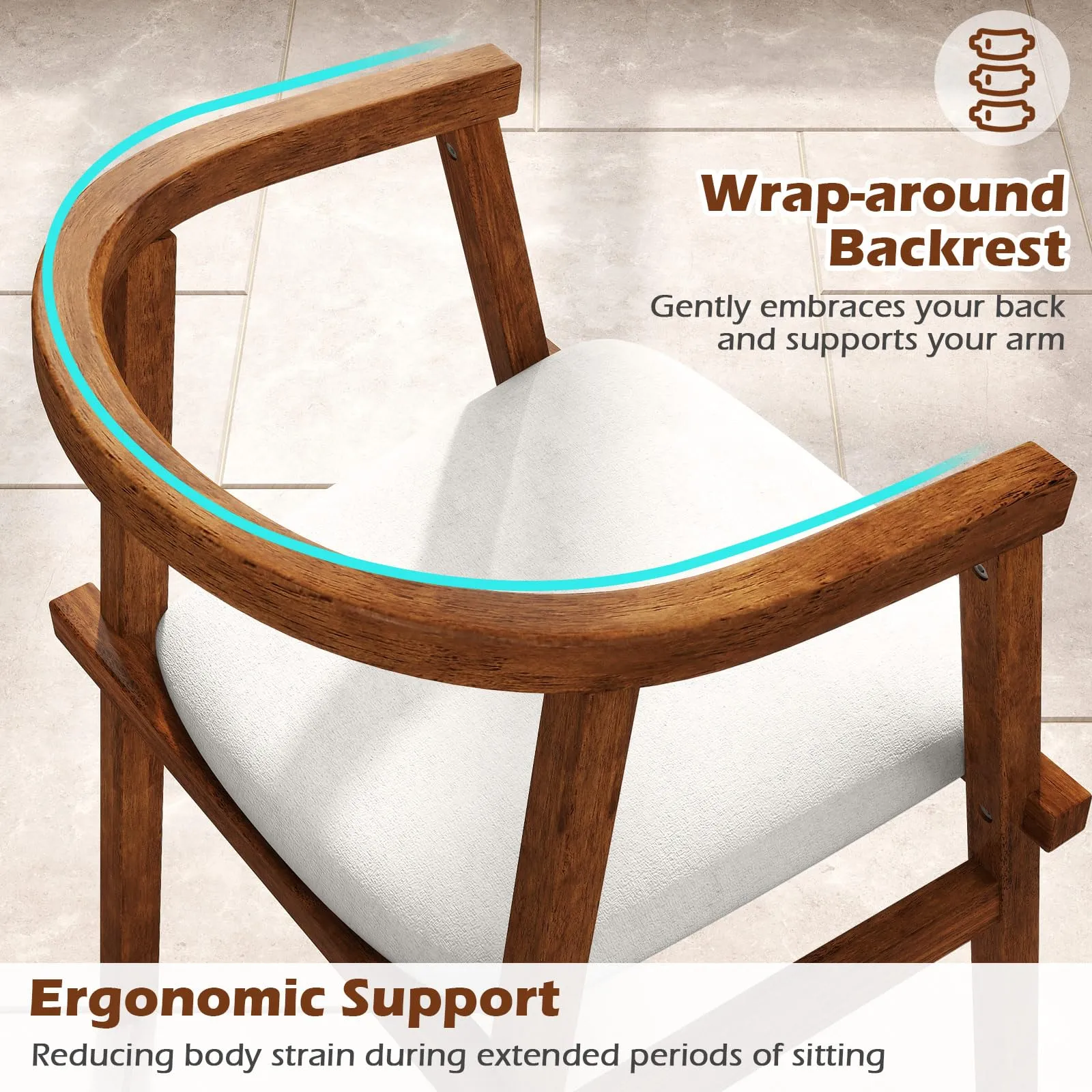 Giantex Wooden Dining Chairs Set of 2/4