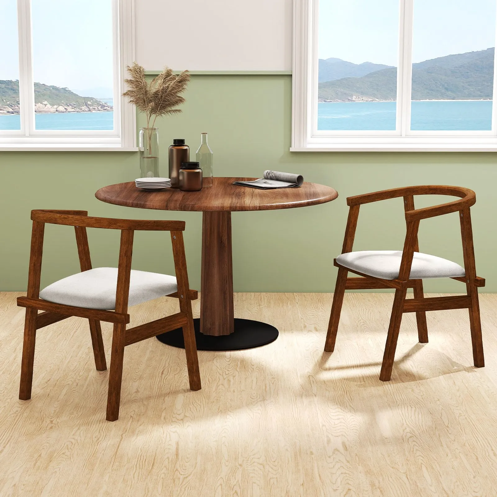 Giantex Wooden Dining Chairs Set of 2/4