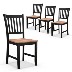 Giantex Wooden Dining Chairs Set of 4, Farmhouse Kitchen Chair with Rubber Wood Legs set of dining chairs, wooden chairs