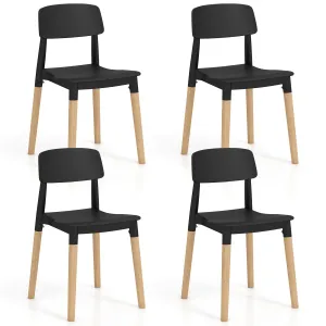 Giantex Wooden Dining Chairs Set of 4, Modern Dining Side Chairs Set w/Ergonomic Backrest, Wide Seat & Sturdy Wooden Legs set of dining chairs, wooden chairs