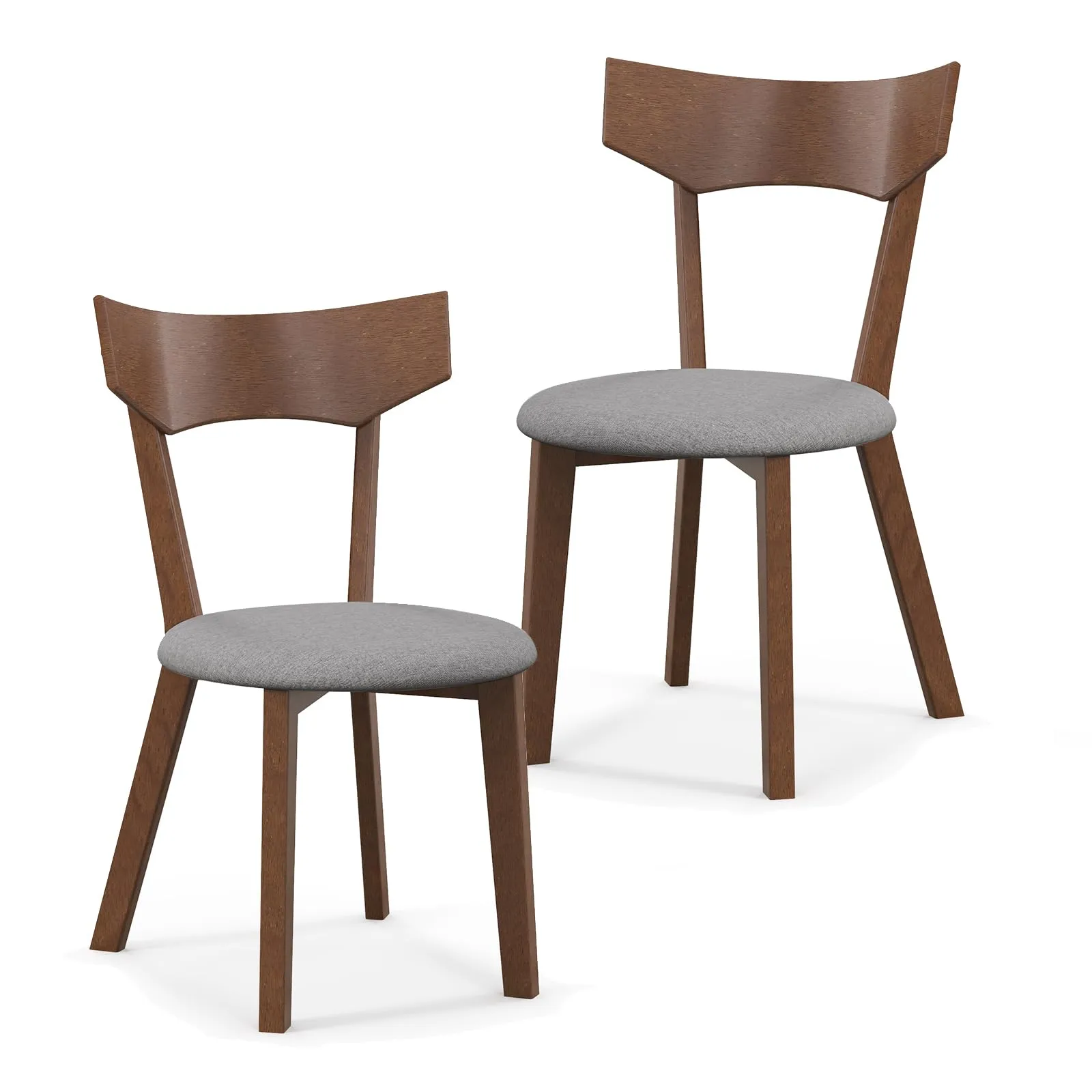 Giantex Wooden Dining Chairs, Solid Wood Kitchen Chairs w/Curved Back & Cushioned Seat set of dining chairs, wooden chairs